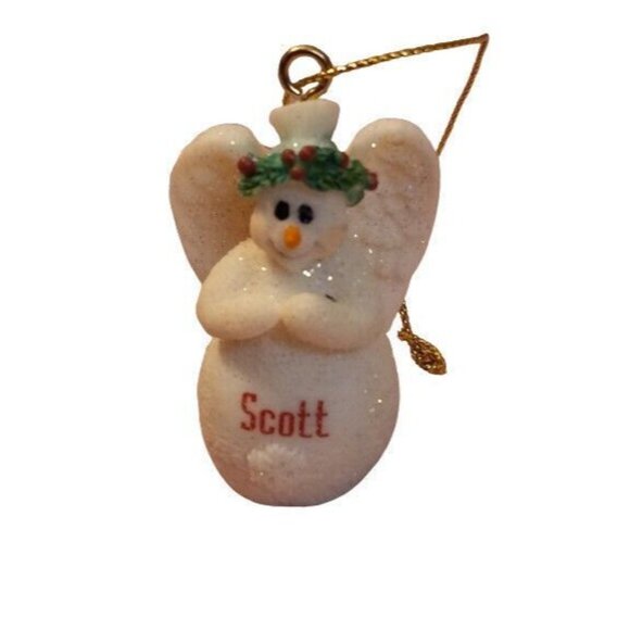 Personalized Scott Christmas Ornaments Angel Toy Soldier Snowman Stick Set Of 3 - Picture 3 of 8